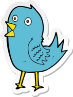 adesivo de um pássaro azul de desenho animado png