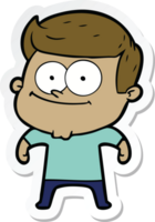 sticker of a cartoon happy man png