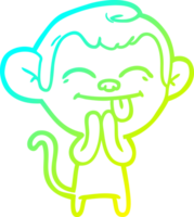 cold gradient line drawing of a funny cartoon monkey png