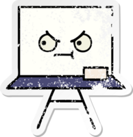 distressed sticker of a cute cartoon white board png