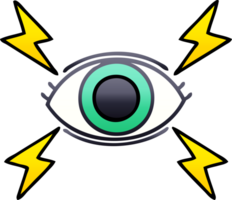 gradient shaded cartoon of a mystic eye png