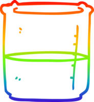 rainbow gradient line drawing of a cartoon beaker of blood png