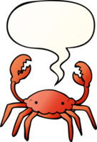 cartoon crab with speech bubble in smooth gradient style png