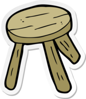 sticker of a cartoon wooden stool png