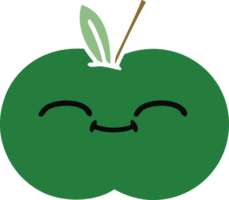 flat color retro cartoon of a juicy apple png