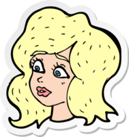 sticker of a cartoon woman looking concerned png