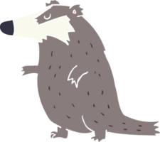 flat color style cartoon badger png