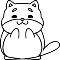 Line Doodle eines glücklichen kleinen Corgi-Hundes png