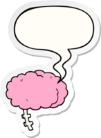 cartoon brain with speech bubble sticker png