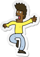 sticker of a cartoon frightened man png