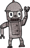cartoon doodle robot waving png