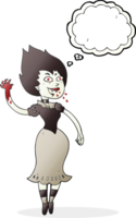 hand drawn thought bubble cartoon blood sucking vampire girl png