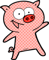 Fröhlicher tanzender Schweine-Cartoon png