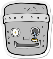 sticker van een cartoon robothoofd png