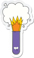 sticker of a cartoon exploding chemicals in test tube png