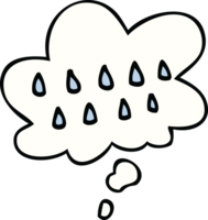 cartone animato pioggia con pensato bolla png