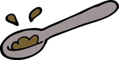 Cartoon-Doodle Schöpfkelle mit Essen png