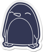 autocollant de dessin animé d'un pingouin mignon png