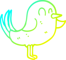 cold gradient line drawing of a cartoon bird pointing png