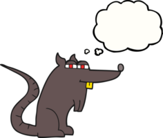 hand drawn thought bubble cartoon evil rat png