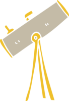 flat color illustration of telescope png