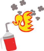 flat color illustration of blow torch png