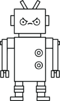 line drawing cartoon of a robot png