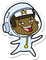 sticker of a cartoon laughing astronaut png