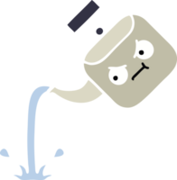 flat color retro cartoon of a pouring kettle png