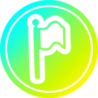 waving flag circular icon with cool gradient finish png