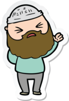 sticker of a cartoon man with beard png