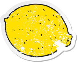 retro distressed sticker of a cartoon lemon png