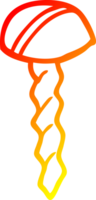 warm gradient line drawing of a cartoon screw png