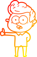 caldo pendenza linea disegno di un' cartone animato fissando uomo png