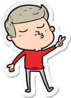 sticker of a cartoon model guy pouting png