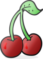 hand drawn cartoon cherries png