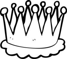 hand drawn black and white cartoon crown png