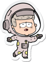 pegatina de un astronauta cansado de dibujos animados png