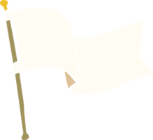 desenho animado doodle bandeira branca acenando png