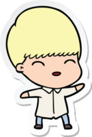 sticker of a happy cartoon boy png