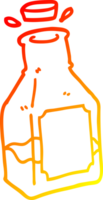 warm gradient line drawing of a cartoon drink in decanter png