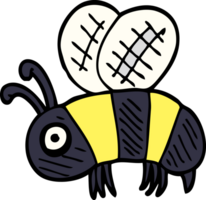 cartoon doodle anxious bee png