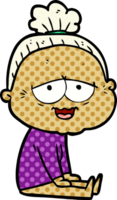 cartoon happy old lady png