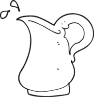 hand drawn black and white cartoon milk jug png