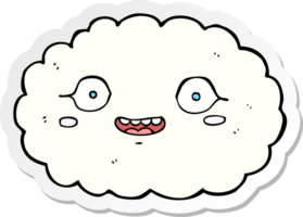 adesivo di una nuvola di cartone animato felice png