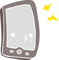 telefone móvel de desenho animado de estilo de cor plana png