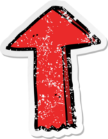 distressed sticker of a cartoon arrow png