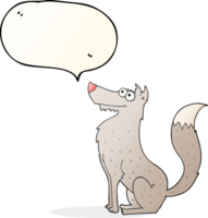 hand drawn speech bubble cartoon wolf png