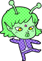 pretty cartoon alien girl png