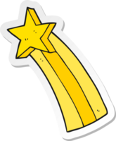 sticker of a cartoon shooting star png